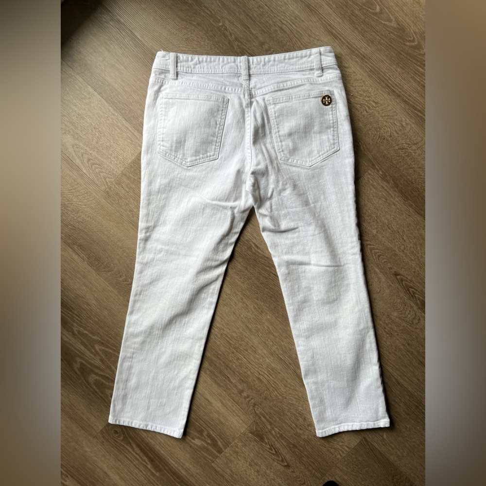 Tory Burch White High Rise Straight Leg Ankle Jeans Size 30 - Picture 4 of 8